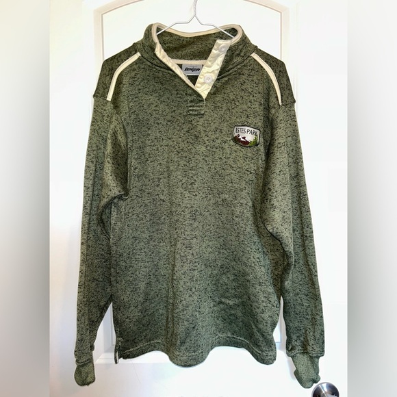 renegade Tops - Estes Park green half button collared Sweatshirt